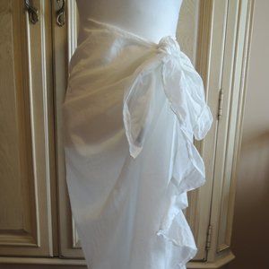 White Cotton Ruffle Sarong